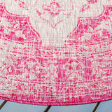 Safavieh Courtyard 6'-7" x 6'-7" Rug in Fuchsia / Grey