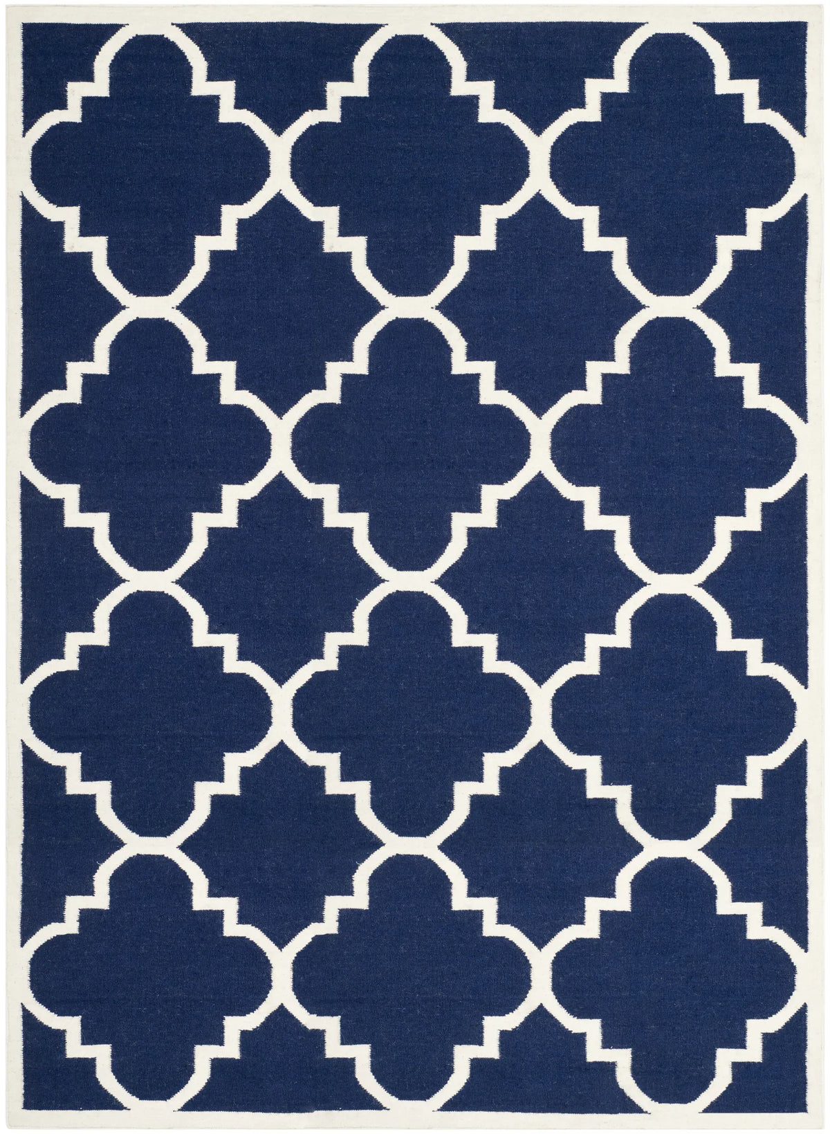 Safavieh Dhurries 10'-0" x 14'-0" Rug in Navy / Ivory