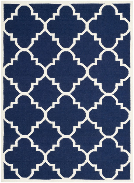 Safavieh Dhurries 10'-0" x 14'-0" Rug in Navy / Ivory
