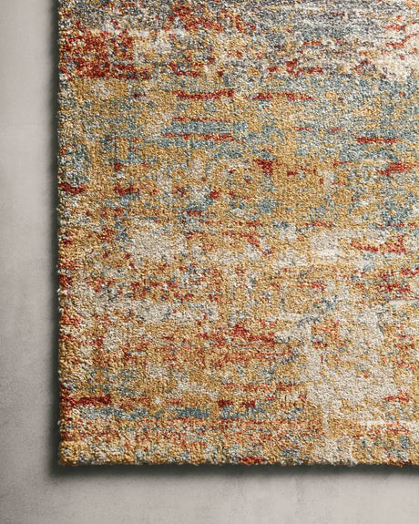 Loloi Augustus Ags-02 Terracotta Rugs - corner on wood