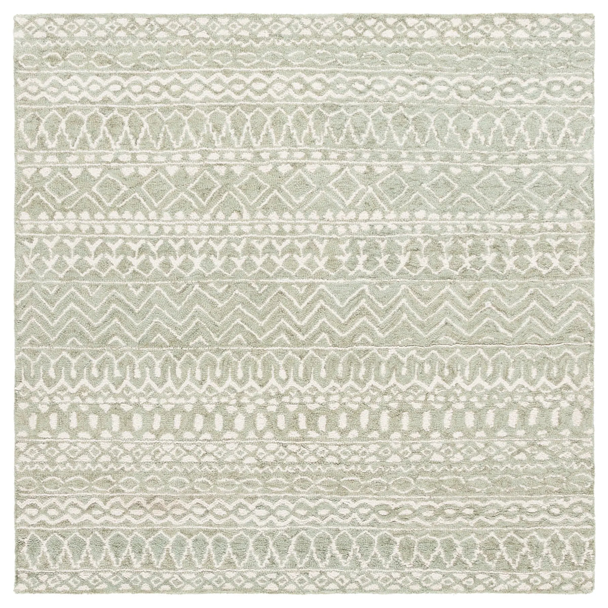 Safavieh Micro-Loop 5'-0" x 5'-0" Rug in Sage / Ivory