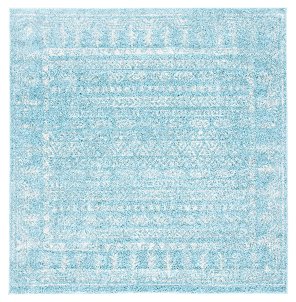 Safavieh Tulum 6'-7" x 6'-7" Rug in Aqua / Ivory