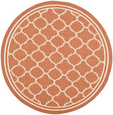 Safavieh Courtyard 5'-3" x 5'-3" Rug in Terracotta / Bone