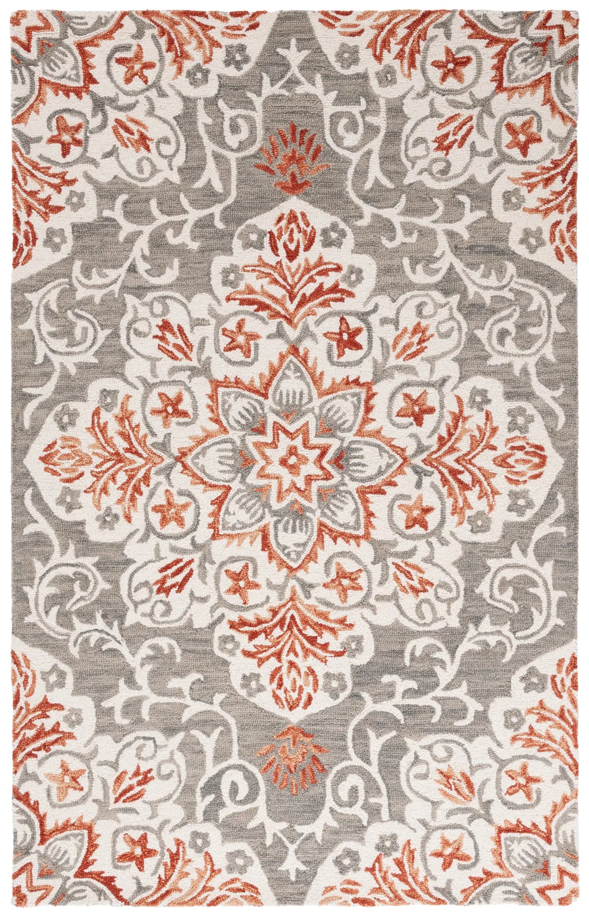 Safavieh Metro 4'-0" x 6'-0" Rug in Grey / Rust
