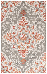 Safavieh Metro 4'-0" x 6'-0" Rug in Grey / Rust
