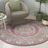 Safavieh Savonnerie 6'-0" x 6'-0" Rug in Olive / Pink