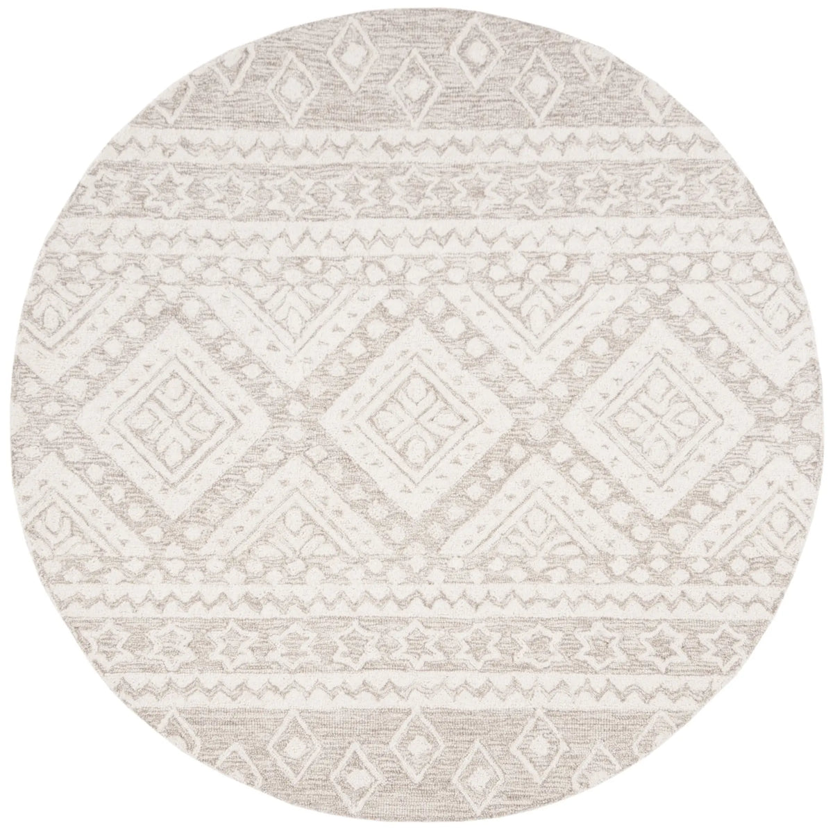 Safavieh Micro-Loop 5'-0" x 5'-0" Rug in Beige / Ivory