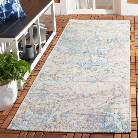 Safavieh Barbados 500 2'-8" x 8'-0" Rug in Ivory Blue / Green