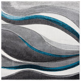Safavieh Hollywood 6'-7" x 6'-7" Rug in Grey / Turquoise