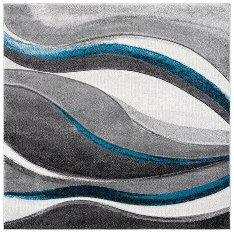 Safavieh Hollywood 6'-7" x 6'-7" Rug in Grey / Turquoise