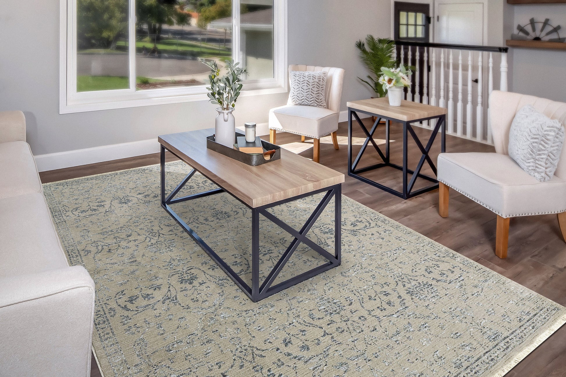 Dynamic Rugs Bailey 3880 Grey/Blue Area Rug