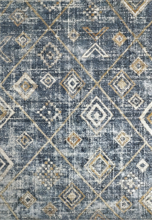 Dynamic Rugs Carlisle 62014 Blue/Ivory/Gold Area Rug