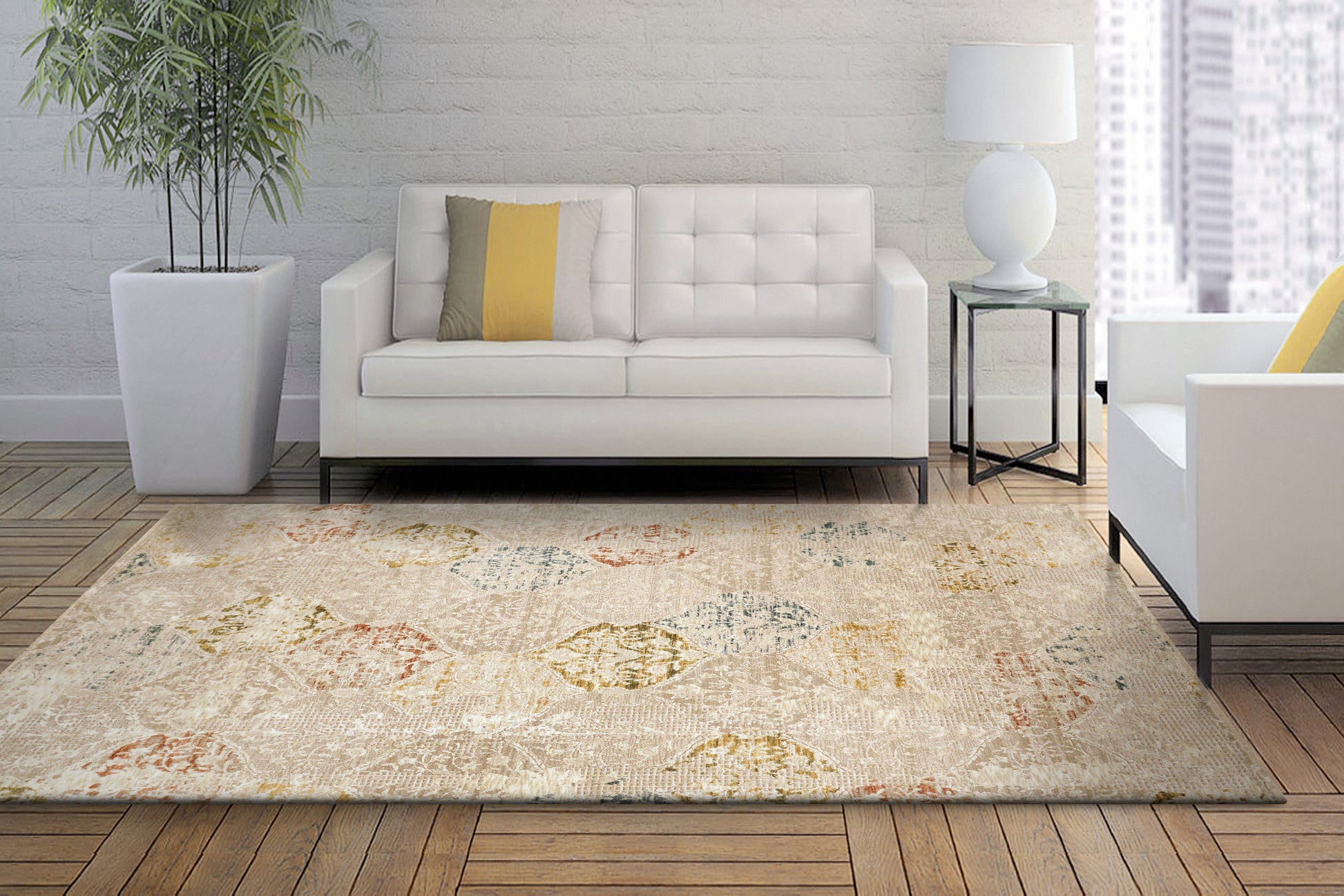 Dynamic Rugs Hudson 1452 Beige/Multi Area Rug