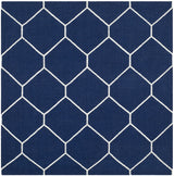 Safavieh Dhurries 6'-0" x 6'-0" Rug in Navy / Ivory
