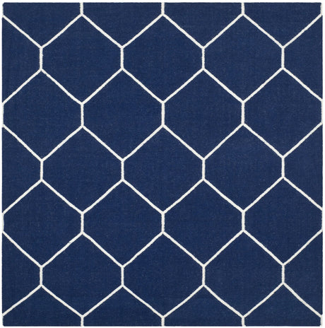 Safavieh Dhurries 6'-0" x 6'-0" Rug in Navy / Ivory