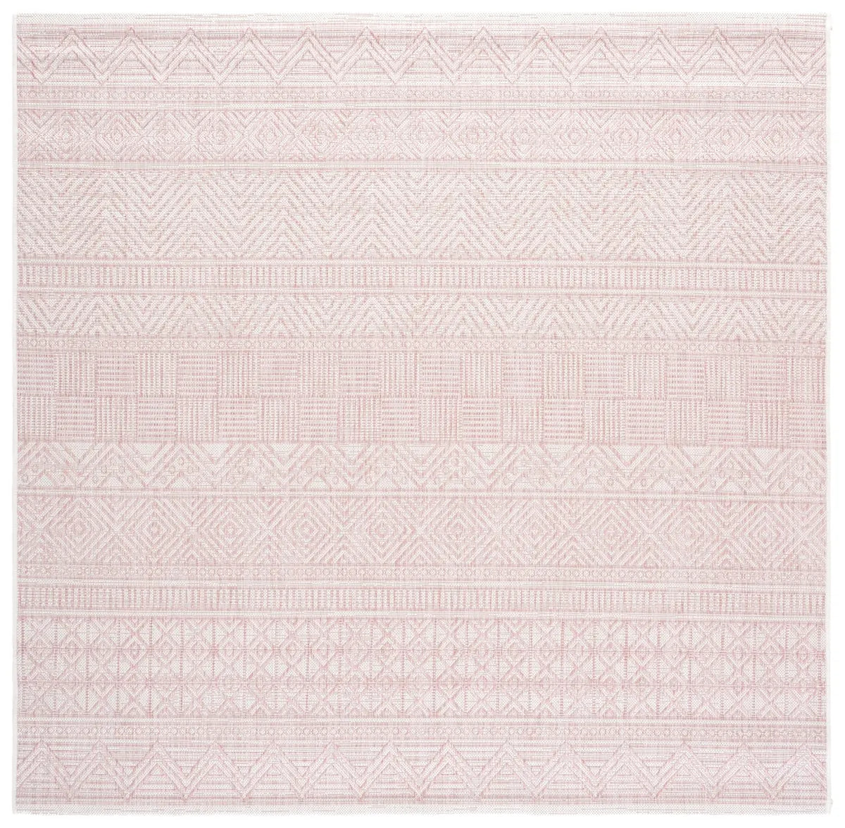 Safavieh Courtyard 6'-7" x 6'-7" Rug in Ivory / Pink