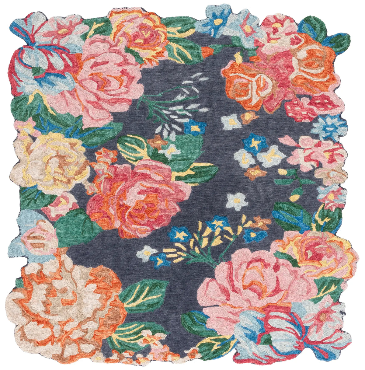 Safavieh Jardin 6'-0" x 6'-0" Rug in Navy / Pink
