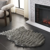 Safavieh Faux Sheep Skin 2'-0" x 3'-0" Rug in Dark Grey