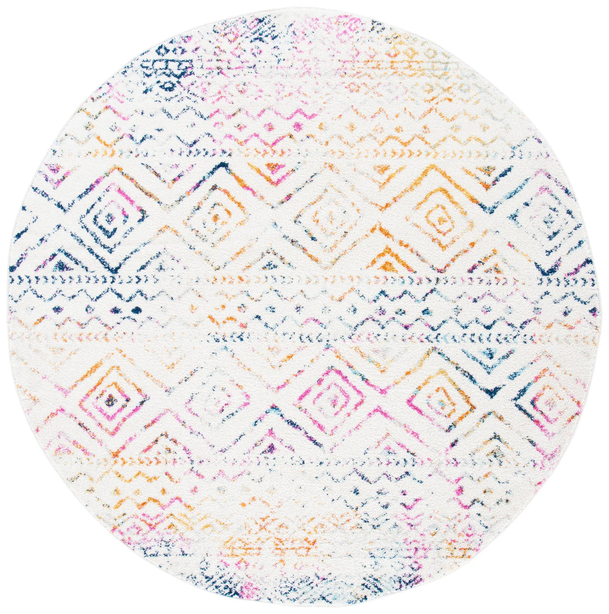 Safavieh Tulum 5'-0" x 5'-0" Rug in Ivory / Fuchsia