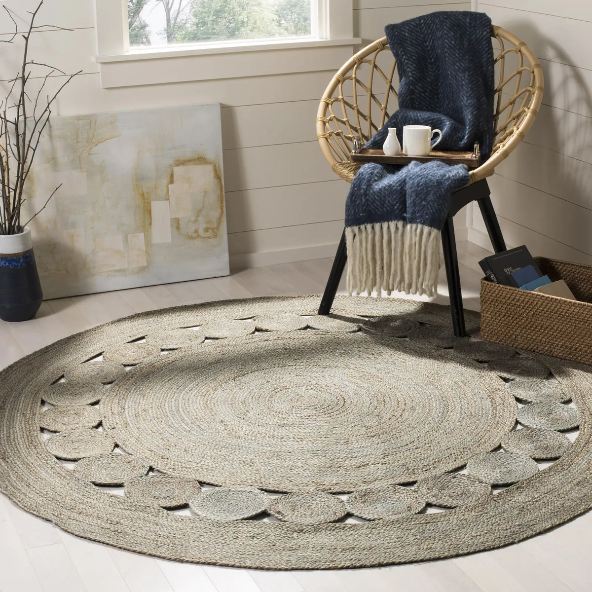 Safavieh Natural Fiber 5'-0" x 5'-0" Rug in Grey