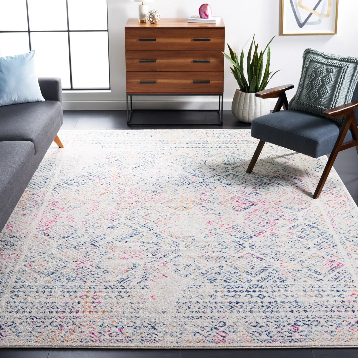 Safavieh Tulum 10'-0" x 13'-0" Rug in Ivory / Dark Blue