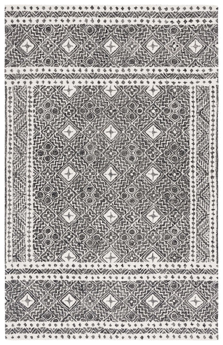 Safavieh Micro-Loop 4'-0" x 6'-0" Rug in Black / Ivory
