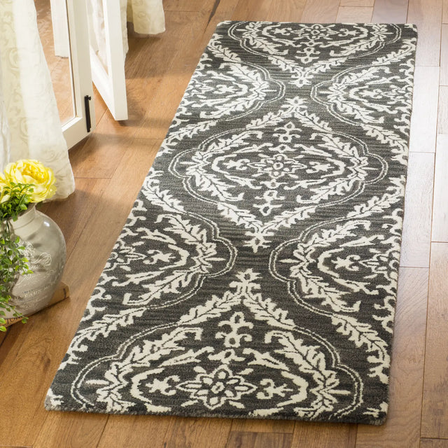 Safavieh Blossom 2'-3" x 8'-0" Rug in Charcoal / Ivory