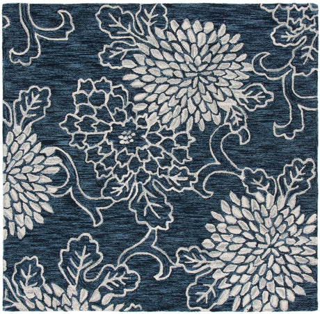 Safavieh Jardin 6'-0" x 6'-0" Rug in Navy / Ivory