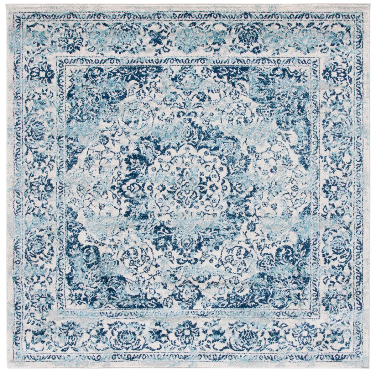 Safavieh Tulum 6'-7" x 6'-7" Rug in Ivory / Blue