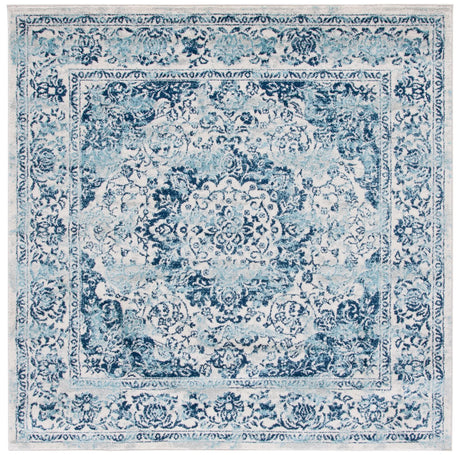 Safavieh Tulum 6'-7" x 6'-7" Rug in Ivory / Blue