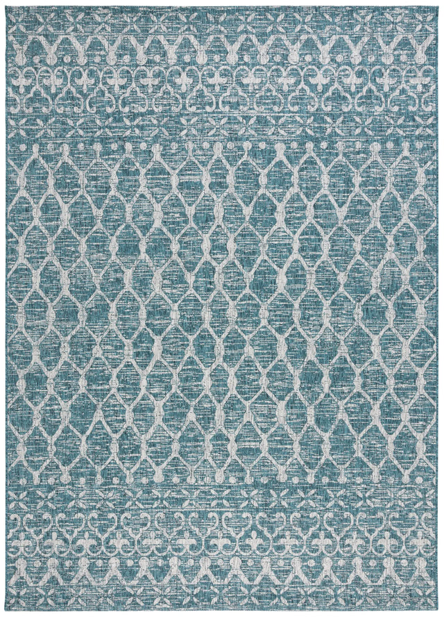 Safavieh Courtyard 8'-0" x 11'-0" Rug in Teal / Grey