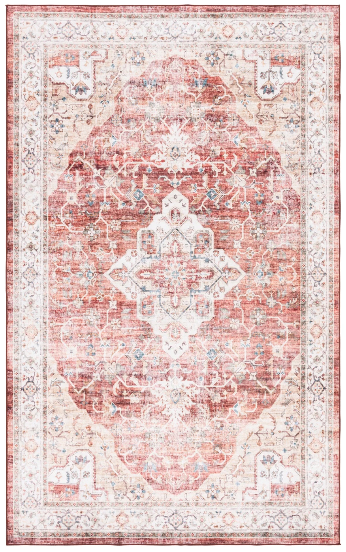 Safavieh Santa Monica 4'-0" x 6'-0" Rug in Rust / Gold