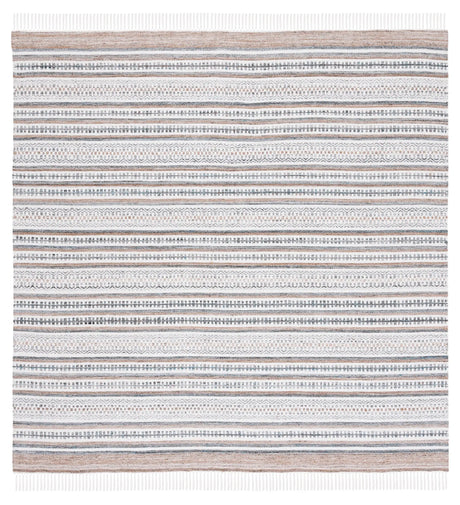 Safavieh Striped Kilim 7'-0" x 7'-0" Rug in Grey / Ivory