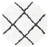Safavieh August Shag 500 6'-7" x 6'-7" Rug in Ivory / Black