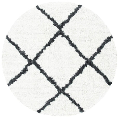 Safavieh August Shag 500 6'-7" x 6'-7" Rug in Ivory / Black