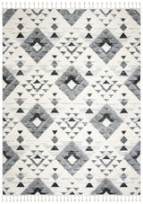 Safavieh Moroccan Tassel Shag 10'-0" x 14'-0" Rug in Ivory / Grey