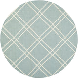 Safavieh Dhurries 6'-0" x 6'-0" Rug in Light Blue / Ivory