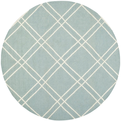 Safavieh Dhurries 6'-0" x 6'-0" Rug in Light Blue / Ivory