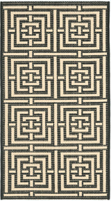 Safavieh Courtyard 2'-0" x 3'-7" Rug in Black / Bone