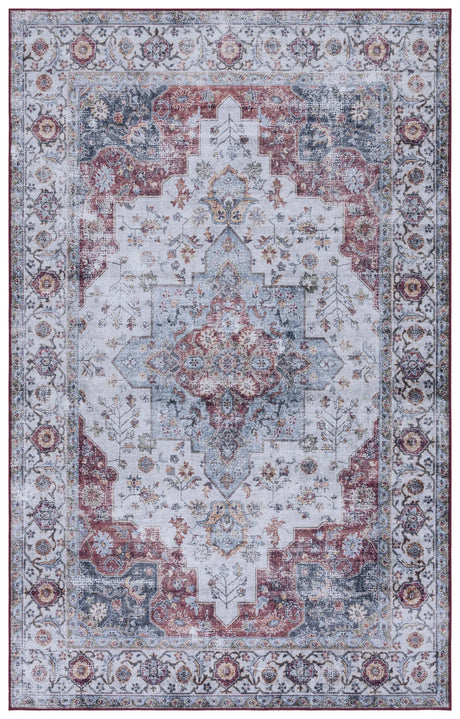 Safavieh Tucson 4'-0" x 6'-0" Rug in Light Blue / Rust