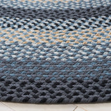 Safavieh Braided 5'-0" x 5'-0" Rug in Dark Grey / Blue