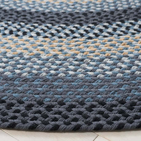 Safavieh Braided 5'-0" x 5'-0" Rug in Dark Grey / Blue