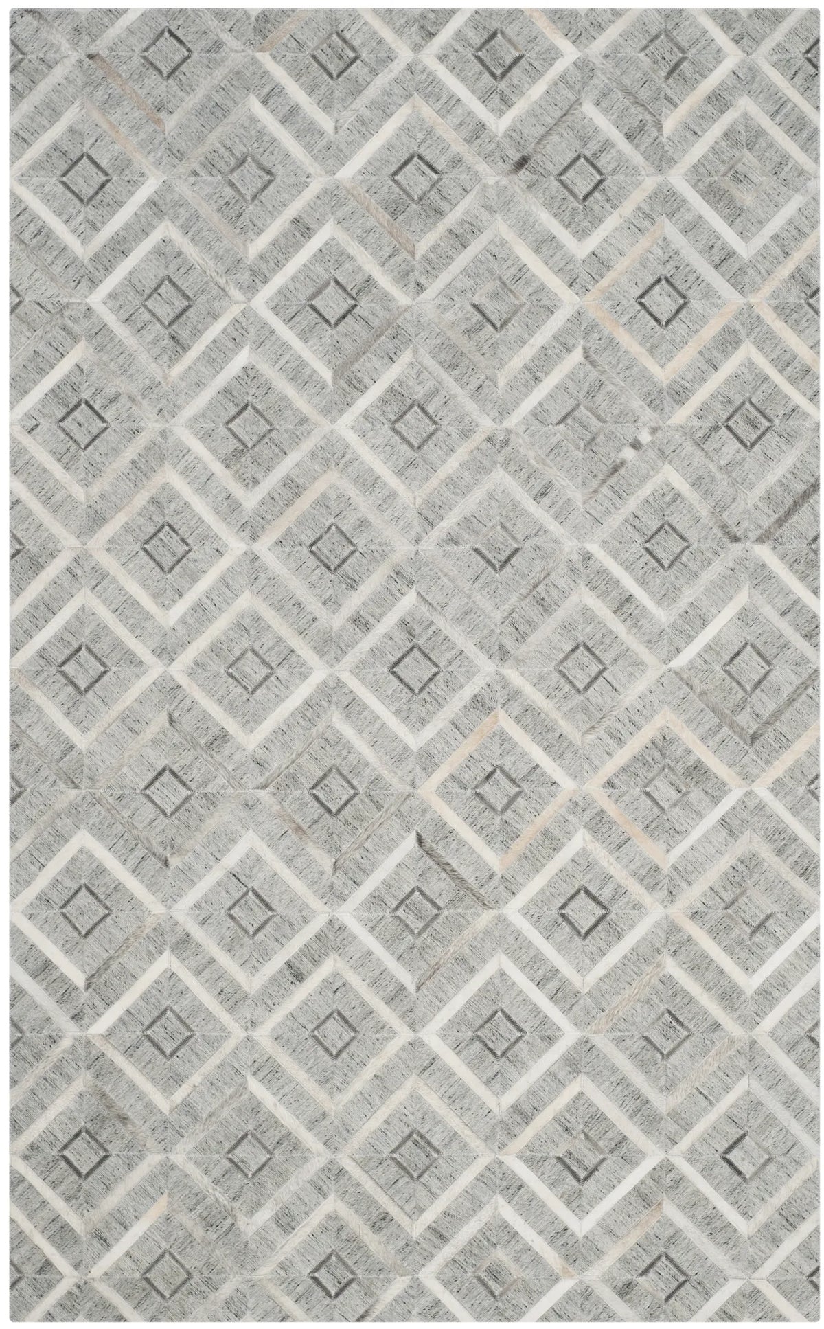Safavieh Studio Leather 4'-0" x 6'-0" Rug in Ivory / Grey