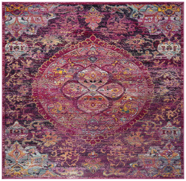 Safavieh Crystal 7'-0" x 7'-0" Rug in Fuchsia / Purple