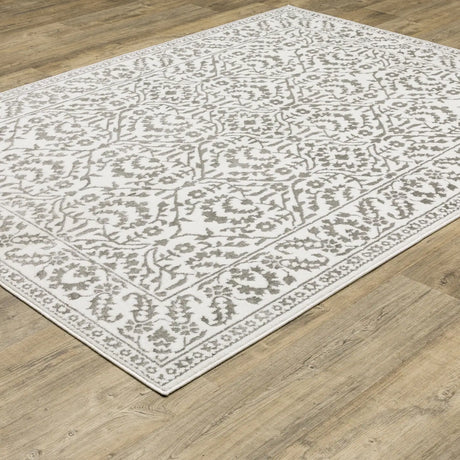 Oriental Weavers Montecito 2062H Grey/ White Rug - angle detail