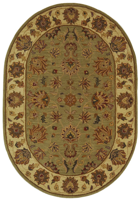 Safavieh Heritage 4'-6" x 6'-6" Rug in Green / Gold