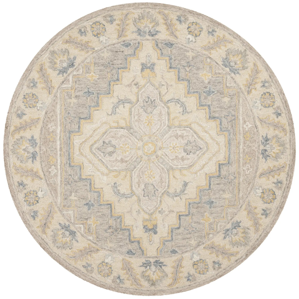 Safavieh Micro-Loop 5'-0" x 5'-0" Rug in Beige / Grey