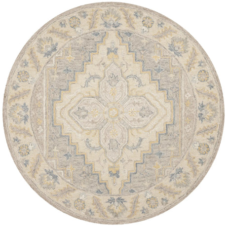 Safavieh Micro-Loop 5'-0" x 5'-0" Rug in Beige / Grey