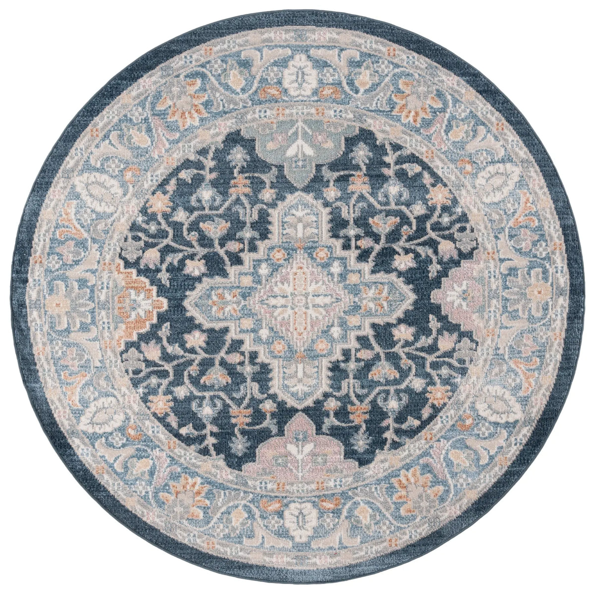 Safavieh Blair Washable 6'-7" x 6'-7" Rug in Navy / Blue