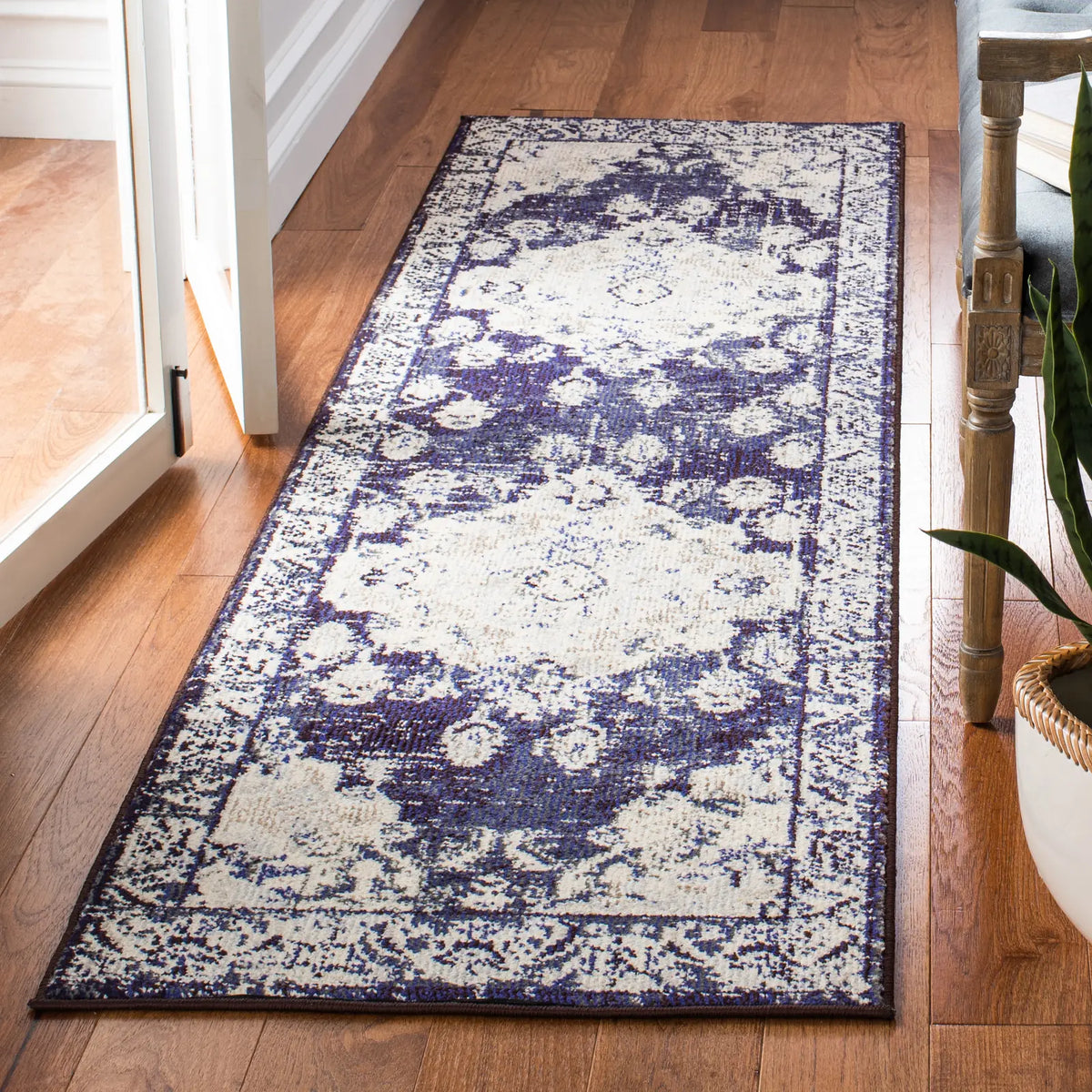 Safavieh Monaco 2'-2" x 8'-0" Rug in Ivory / Navy
